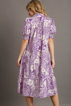 Load image into Gallery viewer, Umgee Printed Midi Dress in Lavender Dress Umgee   
