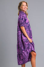 Load image into Gallery viewer, Umgee Printed Midi Dress in Eggplant Dress Umgee   
