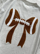 Load image into Gallery viewer, Embroidery Football Bows T-Shirt in Salty Gray
