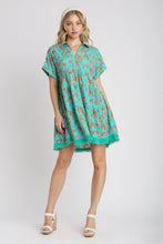 Load image into Gallery viewer, Umgee Mint Animal Print Tiered Dress Dresses Umgee   
