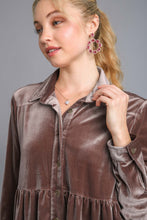 Load image into Gallery viewer, Umgee Velvet Tunic Top in Almond Shirts &amp; Tops Umgee   
