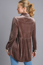 Load image into Gallery viewer, Umgee Velvet Tunic Top in Almond Shirts &amp; Tops Umgee   
