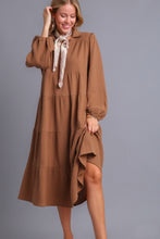 Load image into Gallery viewer, Umgee Gauze Tiered Maxi Dress in Pecan Dresses Umgee   
