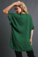 Load image into Gallery viewer, Umgee Ruffled Tunic Top in Hunter Green Shirts &amp; Tops Umgee   
