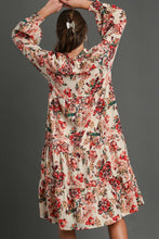 Load image into Gallery viewer, Umgee Floral Print Maxi Dress with Tassel Detail in Cream ON ORDER Dresses Umgee   
