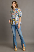Load image into Gallery viewer, Umgee Mixed Print Top in Navy Mix Shirts &amp; Tops Umgee   
