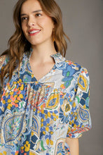 Load image into Gallery viewer, Umgee Mixed Print Top in Navy Mix Shirts &amp; Tops Umgee   
