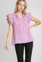 Load image into Gallery viewer, Umgee Textured Fabric Boxy Top in Lavender Shirts &amp; Tops Umgee   
