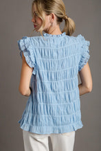 Load image into Gallery viewer, Umgee Textured Fabric Boxy Top in Sky Shirts &amp; Tops Umgee   

