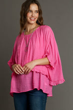 Load image into Gallery viewer, Umgee Layered Tunic Top in Bubble Pink Shirts &amp; Tops Umgee   
