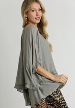 Load image into Gallery viewer, Umgee Layered Tunic Top in Cool Grey Shirts &amp; Tops Umgee   
