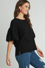 Load image into Gallery viewer, Umgee Textured Solid Color Top in Black Shirts &amp; Tops Umgee   
