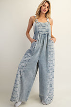Load image into Gallery viewer, ee:some Checkered Panel Wide Leg Jumpsuit in Denim

