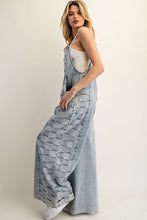 Load image into Gallery viewer, ee:some Checkered Panel Wide Leg Jumpsuit in Denim
