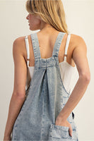 ee:some Checkered Panel Wide Leg Jumpsuit in Denim