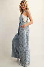 Load image into Gallery viewer, ee:some Checkered Panel Wide Leg Jumpsuit in Denim

