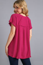 Load image into Gallery viewer, Umgee Ruby Top with Fringe Trim Tops Umgee   
