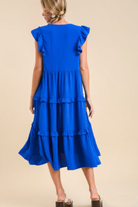 Umgee Maxi Dress with Ruffled Details in Royal Blue Dress Umgee   