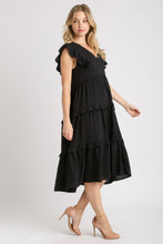 Load image into Gallery viewer, Umgee Maxi Dress with Ruffled Details in Black ON ORDER Dress Umgee   
