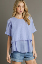 Load image into Gallery viewer, Umgee Eyelet Layered Tunic Top in Peri Blue
