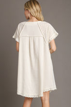 Load image into Gallery viewer, Umgee Short Cotton Gauze Dress in Cream Dresses Umgee   
