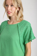 Load image into Gallery viewer, Umgee Short Cotton Gauze Dress in Green Dresses Umgee   
