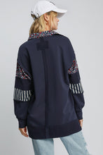 Load image into Gallery viewer, Umgee French Terry Johnny Collar Top in Midnight
