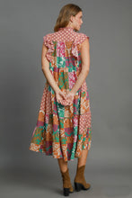 Load image into Gallery viewer, Umgee Scarf Print Midi Dress in Green Mix
