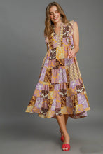 Load image into Gallery viewer, Umgee Scarf Print Midi Dress in Mango Mix
