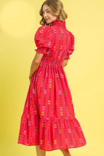 Load image into Gallery viewer, Umgee Vibrant Print Midi Dress in Red Mix
