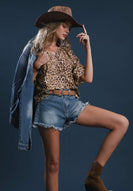 Umgee Leopard Print Top in Latte