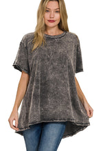 Load image into Gallery viewer, Mineral Washed Oversized Top in Ash Black Shirts &amp; Tops Zenana   
