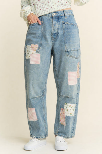 J.nna Mineral Washed Patchwork Pants in Vintage Wash – June Adel
