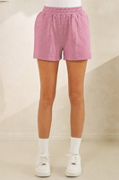 Veveret Striped Shorts in Dusty Rose