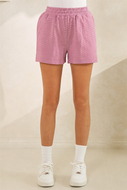 Veveret Striped Shorts in Dusty Rose