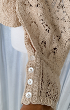 Load image into Gallery viewer, Forte Mixed Crochet Top in Ecru
