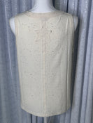 POL Ribbed Knit American Flag Patched Top in Cream
