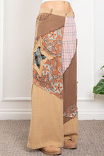 Load image into Gallery viewer, BlueVelvet Patchwork Wide Leg Pants in Khaki
