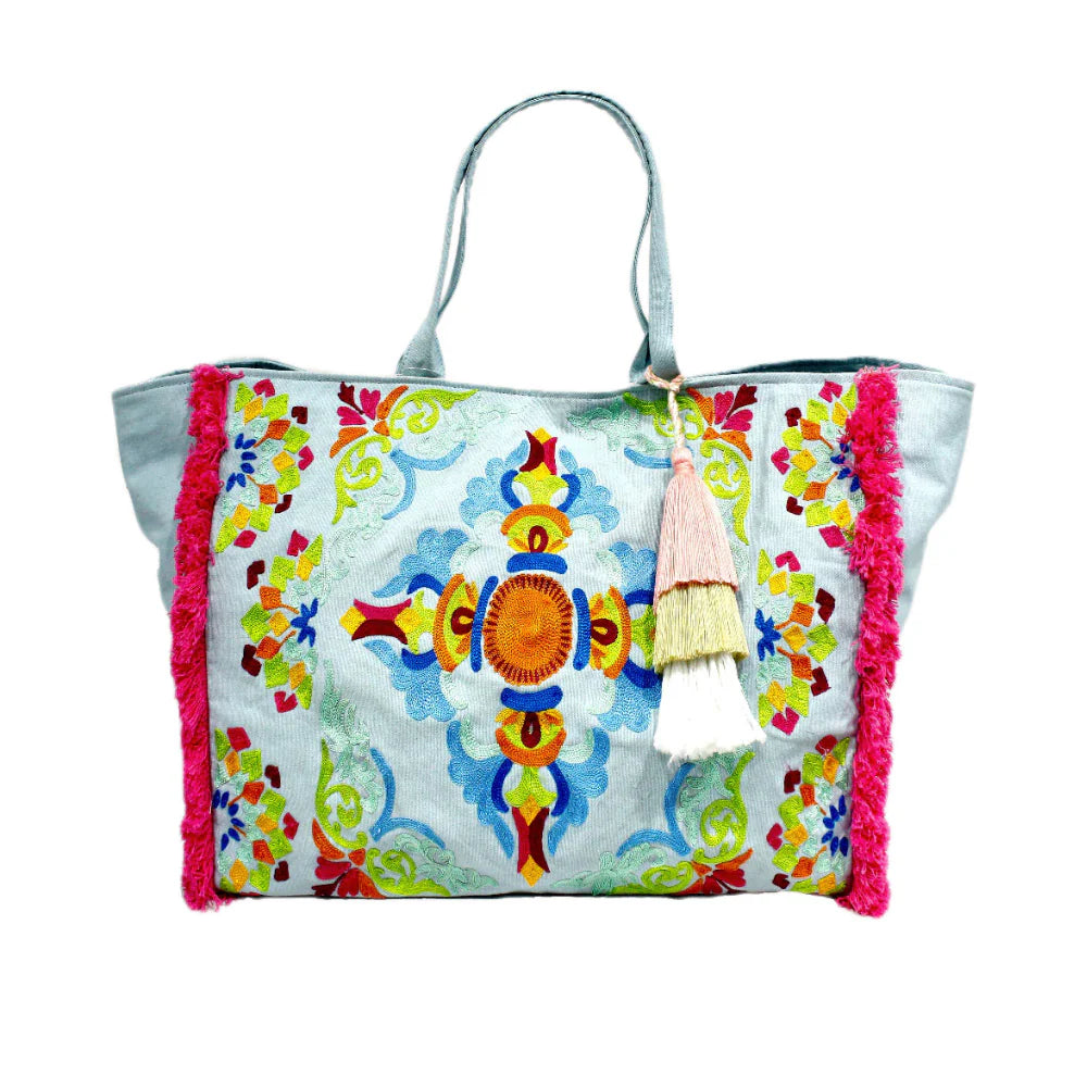 Debbie Katz Sandrine Beach Bag in Turquoise June Adel