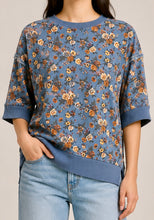 Load image into Gallery viewer, BiBi OVERSIZED Floral Denim Top in Denim
