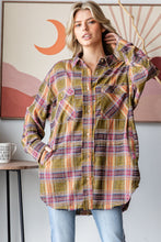 Load image into Gallery viewer, Oli &amp; Hali Mineral Washed Plaid Shirt in Olive
