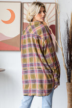 Load image into Gallery viewer, Oli &amp; Hali Mineral Washed Plaid Shirt in Olive
