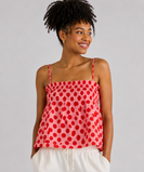J.nna Dot-Print Ruffled Babydoll Camisole in Pink Dot