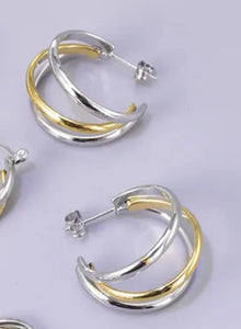 Triple Threat Hoop Earrings