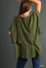 Load image into Gallery viewer, Umgee Lightweight Layered Tunic in Olive Tops Umgee   
