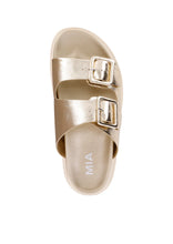 Load image into Gallery viewer, MIA 1976 "GEN" Slide Sandal in Gold Metallic
