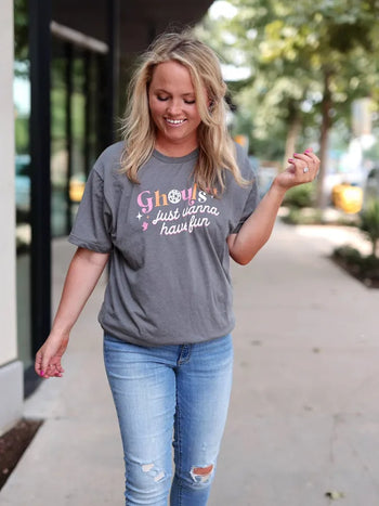 Jadelynn Brooke GHOULS JUST WANNA HAVE FUN T-Shirt in Graphite Heather