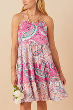 Load image into Gallery viewer, Hayden Paisley Print Tiered Dress in Pink
