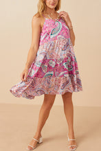 Load image into Gallery viewer, Hayden Paisley Print Tiered Dress in Pink
