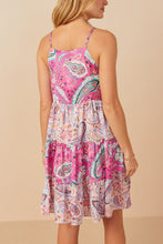 Load image into Gallery viewer, Hayden Paisley Print Tiered Dress in Pink
